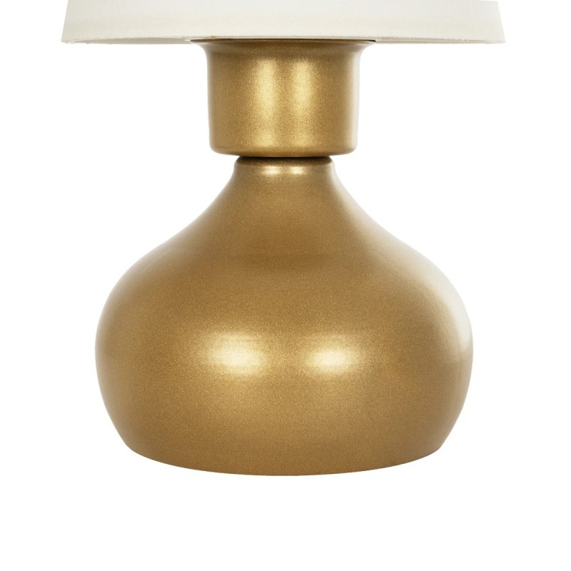 GloboStar® SWEET 204-0061 Μοντέρνο Eπιτραπέζιο Φωτιστικό Μονόφωτο 1 x E27 IP20 Χρυσό Μέταλλο με Μπεζ Ύφασμα - Μ13 x Π13 x Υ25cm
