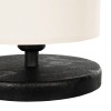 GloboStar® MINNIE 204-0062 Μοντέρνο Eπιτραπέζιο Φωτιστικό Μονόφωτο 1 x E27 IP20 Μαύρο Ξύλο με Μπεζ Ύφασμα - Μ15 x Π15 x Υ22cm