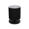 GloboStar® MINNIE 204-0063 Μοντέρνο Eπιτραπέζιο Φωτιστικό Μονόφωτο 1 x E27 IP20 Μαύρο Ξύλο με Μαύρο Ύφασμα - Μ15 x Π15 x Υ22cm