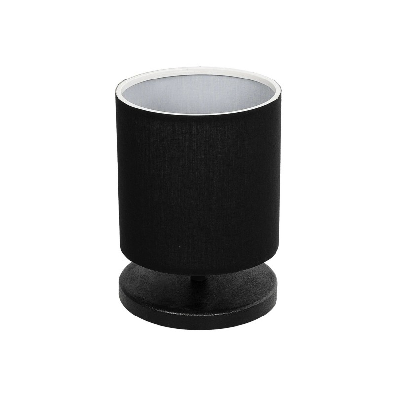 GloboStar® MINNIE 204-0063 Μοντέρνο Eπιτραπέζιο Φωτιστικό Μονόφωτο 1 x E27 IP20 Μαύρο Ξύλο με Μαύρο Ύφασμα - Μ15 x Π15 x Υ22cm