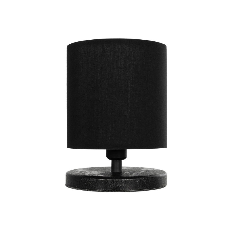 GloboStar® MINNIE 204-0063 Μοντέρνο Eπιτραπέζιο Φωτιστικό Μονόφωτο 1 x E27 IP20 Μαύρο Ξύλο με Μαύρο Ύφασμα - Μ15 x Π15 x Υ22cm