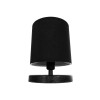 GloboStar® MINNIE 204-0063 Μοντέρνο Eπιτραπέζιο Φωτιστικό Μονόφωτο 1 x E27 IP20 Μαύρο Ξύλο με Μαύρο Ύφασμα - Μ15 x Π15 x Υ22cm