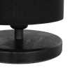 GloboStar® MINNIE 204-0063 Μοντέρνο Eπιτραπέζιο Φωτιστικό Μονόφωτο 1 x E27 IP20 Μαύρο Ξύλο με Μαύρο Ύφασμα - Μ15 x Π15 x Υ22cm