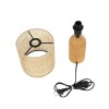 GloboStar® HARD 204-0065 Μοντέρνο Eπιτραπέζιο Φωτιστικό Μονόφωτο 1 x E27 IP20 Καφέ Ξύλο με Μπεζ Rattan - Μ15 x Π15 x Υ35cm