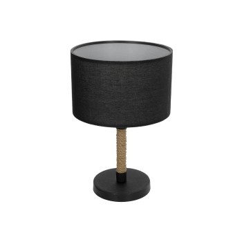 GLOBOSTAR® STRING 204-0072 Μοντέρνο Επιτραπέζιο Φωτιστικό Πορτατίφ με Ντουί 1 x E27 AC 220-240V IP20 - Μαύρο & Μπεζ - Μ24 x Π24 x Υ37cm