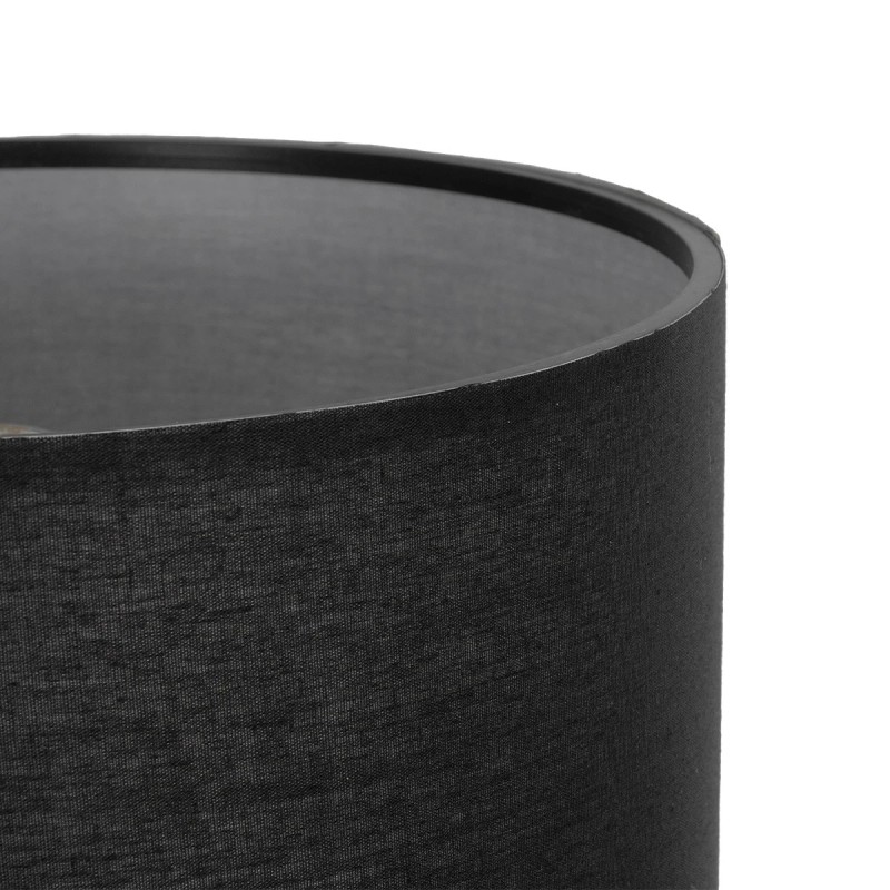 GloboStar® STRING 204-0072 Μοντέρνο Eπιτραπέζιο Φωτιστικό Μονόφωτο 1 x E27 IP20 Μαύρο Mέταλλο & Μπεζ Σχοινί με Μαύρο Ύφασμα - Μ24 x Π24 x Υ37cm