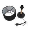 GloboStar® STRING 204-0072 Μοντέρνο Eπιτραπέζιο Φωτιστικό Μονόφωτο 1 x E27 IP20 Μαύρο Mέταλλο & Μπεζ Σχοινί με Μαύρο Ύφασμα - Μ24 x Π24 x Υ37cm