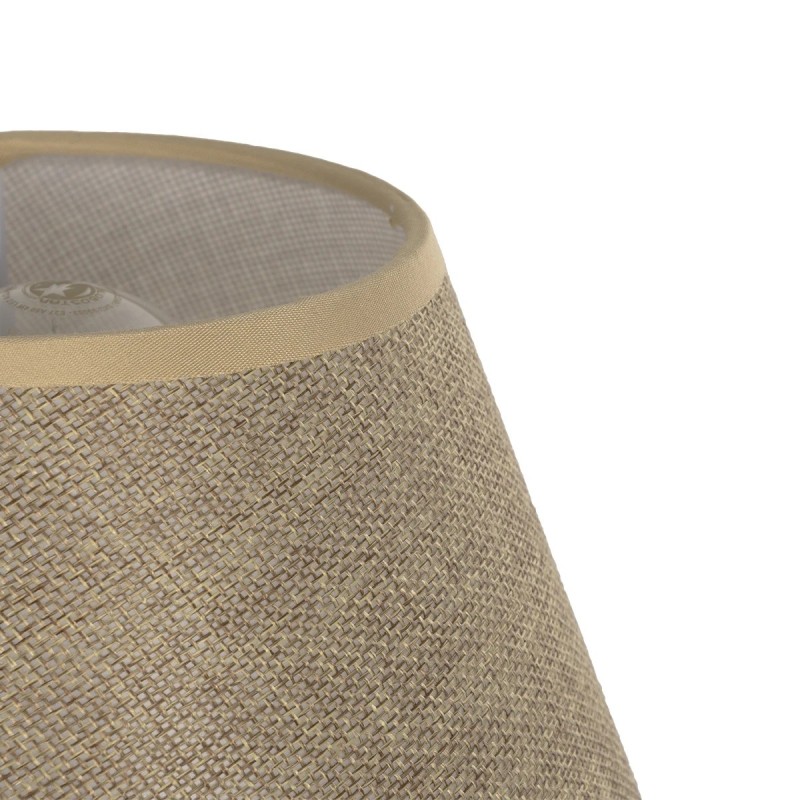 GloboStar® LARA 204-0073 Μοντέρνο Eπιτραπέζιο Φωτιστικό Μονόφωτο 1 x E27 IP20 Μαύρο Μέταλλο με Μπεζ Ύφασμα - Μ22 x Π22 x Υ36cm