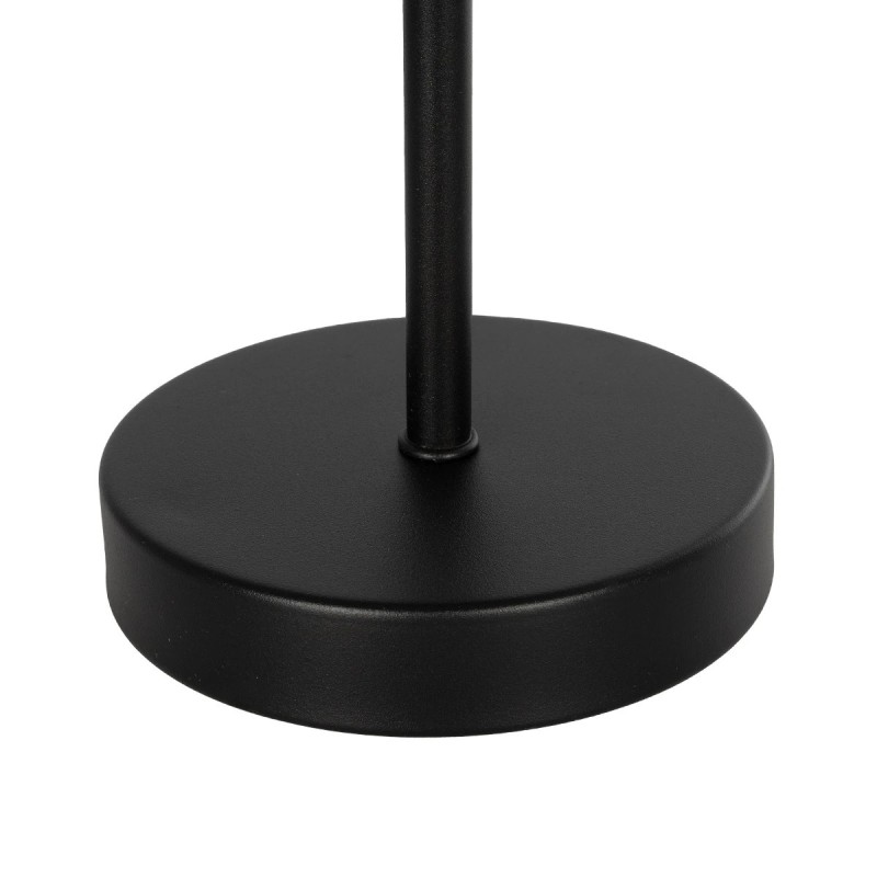 GloboStar® LARA 204-0073 Μοντέρνο Eπιτραπέζιο Φωτιστικό Μονόφωτο 1 x E27 IP20 Μαύρο Μέταλλο με Μπεζ Ύφασμα - Μ22 x Π22 x Υ36cm