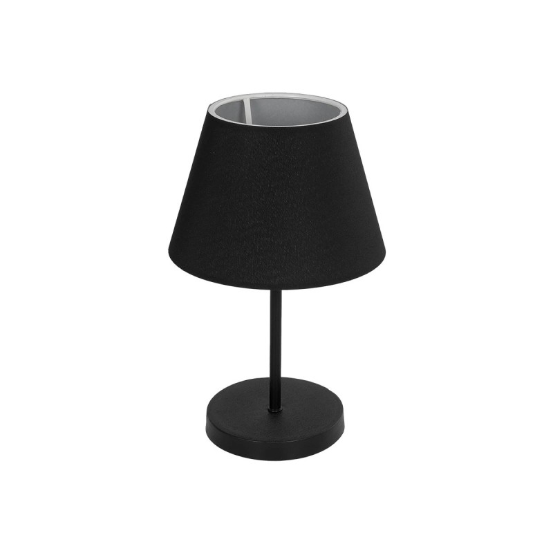 GloboStar® LARA 204-0074 Μοντέρνο Eπιτραπέζιο Φωτιστικό Μονόφωτο 1 x E27 IP20 Μαύρο Μέταλλο με Μαύρο Ύφασμα - Μ22 x Π22 x Υ36cm
