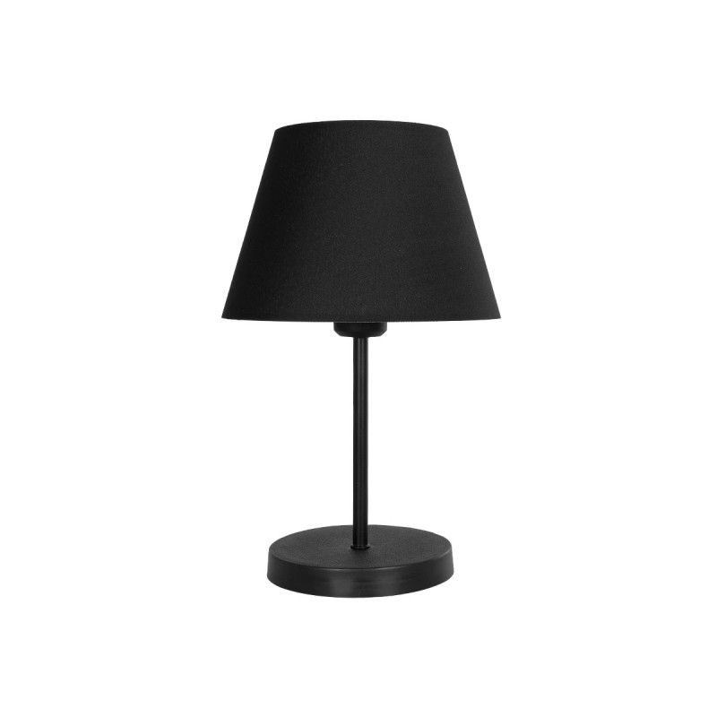 GloboStar® LARA 204-0074 Μοντέρνο Eπιτραπέζιο Φωτιστικό Μονόφωτο 1 x E27 IP20 Μαύρο Μέταλλο με Μαύρο Ύφασμα - Μ22 x Π22 x Υ36cm