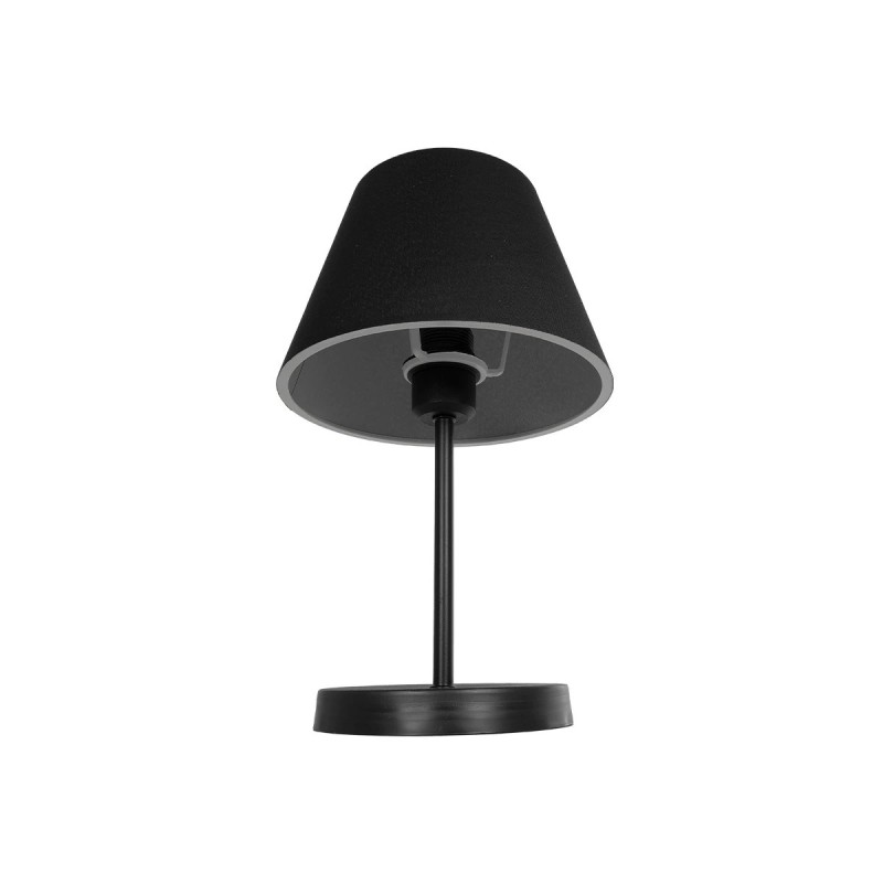 GloboStar® LARA 204-0074 Μοντέρνο Eπιτραπέζιο Φωτιστικό Μονόφωτο 1 x E27 IP20 Μαύρο Μέταλλο με Μαύρο Ύφασμα - Μ22 x Π22 x Υ36cm