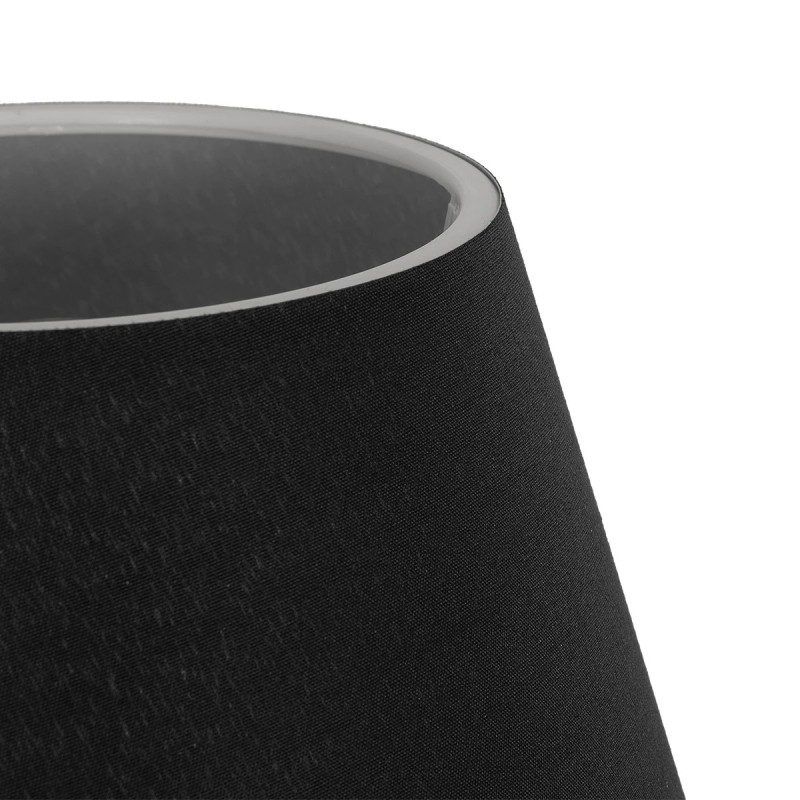 GloboStar® LARA 204-0074 Μοντέρνο Eπιτραπέζιο Φωτιστικό Μονόφωτο 1 x E27 IP20 Μαύρο Μέταλλο με Μαύρο Ύφασμα - Μ22 x Π22 x Υ36cm