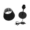 GloboStar® LARA 204-0074 Μοντέρνο Eπιτραπέζιο Φωτιστικό Μονόφωτο 1 x E27 IP20 Μαύρο Μέταλλο με Μαύρο Ύφασμα - Μ22 x Π22 x Υ36cm