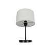 GloboStar® LARA 204-0075 Μοντέρνο Eπιτραπέζιο Φωτιστικό Μονόφωτο 1 x E27 IP20 Μαύρο Μέταλλο με Μπεζ Ύφασμα - Μ24 x Π24 x Υ35cm