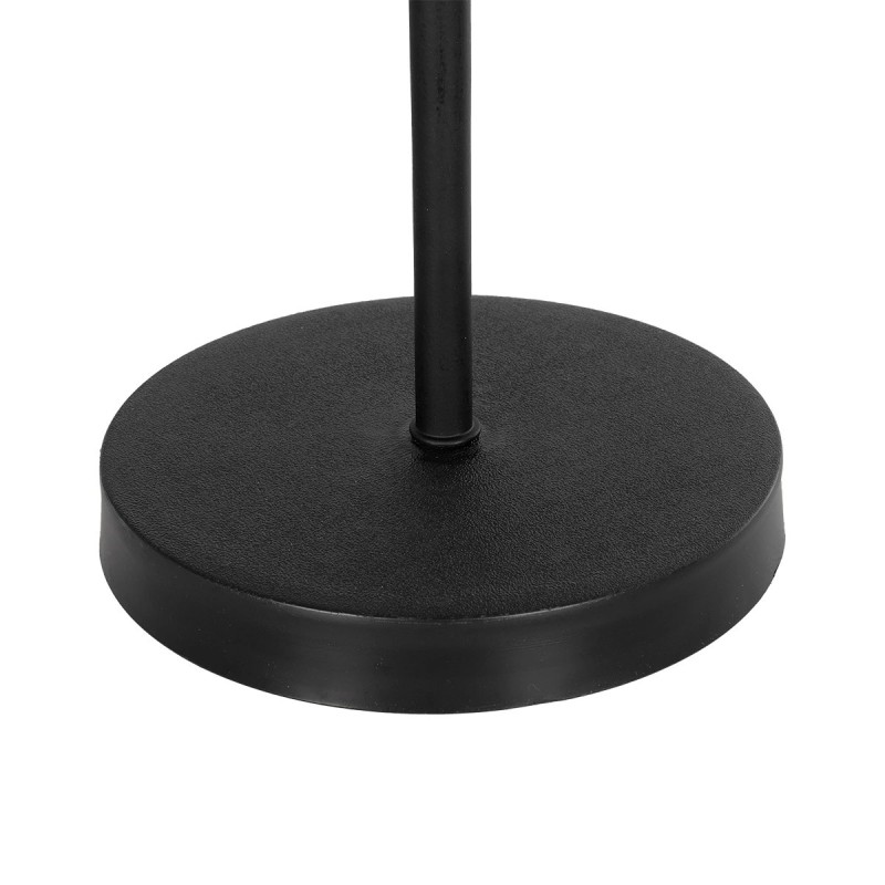 GloboStar® LARA 204-0075 Μοντέρνο Eπιτραπέζιο Φωτιστικό Μονόφωτο 1 x E27 IP20 Μαύρο Μέταλλο με Μπεζ Ύφασμα - Μ24 x Π24 x Υ35cm