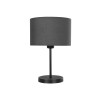 GloboStar® LARA 204-0076 Μοντέρνο Eπιτραπέζιο Φωτιστικό Μονόφωτο 1 x E27 IP20 Μαύρο Μέταλλο με Γκρι Ύφασμα - Μ24 x Π24 x Υ35cm