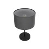 GloboStar® LARA 204-0076 Μοντέρνο Eπιτραπέζιο Φωτιστικό Μονόφωτο 1 x E27 IP20 Μαύρο Μέταλλο με Γκρι Ύφασμα - Μ24 x Π24 x Υ35cm