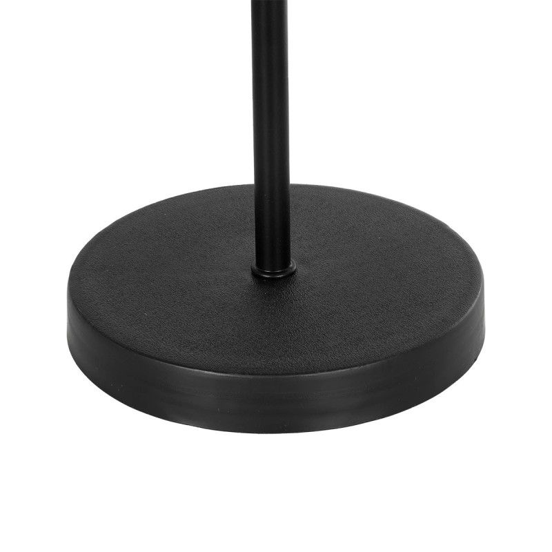 GloboStar® LARA 204-0076 Μοντέρνο Eπιτραπέζιο Φωτιστικό Μονόφωτο 1 x E27 IP20 Μαύρο Μέταλλο με Γκρι Ύφασμα - Μ24 x Π24 x Υ35cm