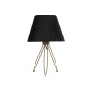 GloboStar® TRIP 204-0085 Μοντέρνο Eπιτραπέζιο Φωτιστικό Μονόφωτο 1 x E27 IP20 Χρυσό Μέταλλο με Μαύρο Ύφασμα - Μ22 x Π22 x Υ33cm