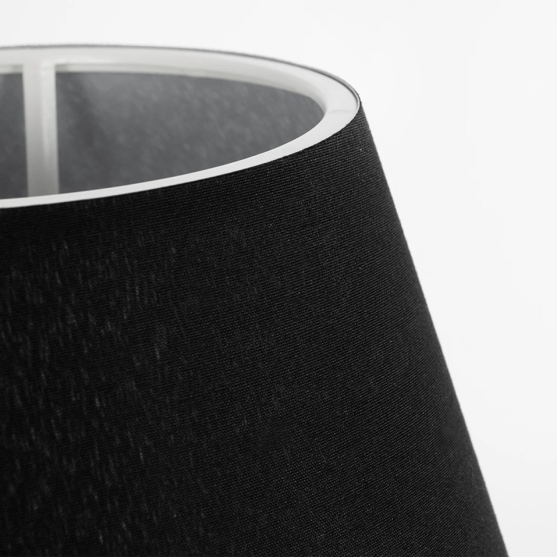 GloboStar® TRIP 204-0085 Μοντέρνο Eπιτραπέζιο Φωτιστικό Μονόφωτο 1 x E27 IP20 Χρυσό Μέταλλο με Μαύρο Ύφασμα - Μ22 x Π22 x Υ33cm