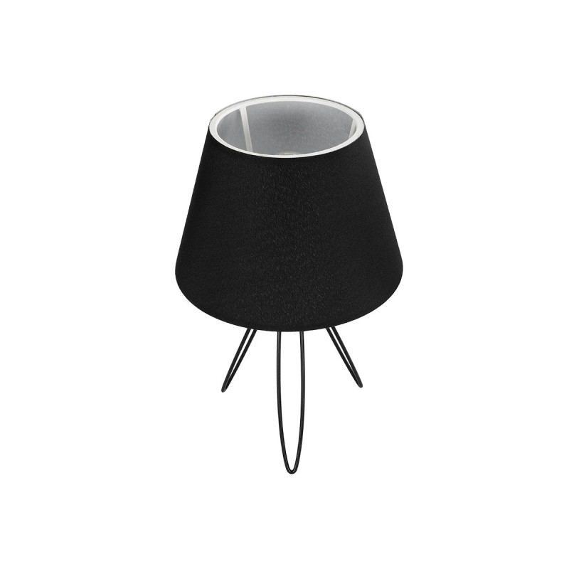 GloboStar® TRIP 204-0086 Μοντέρνο Eπιτραπέζιο Φωτιστικό Μονόφωτο 1 x E27 IP20 Μαύρο Μέταλλο με Μαύρο Ύφασμα - Μ22 x Π22 x Υ33cm