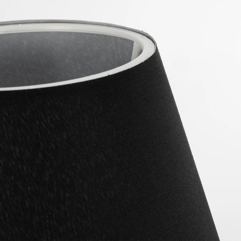 GloboStar® TRIP 204-0086 Μοντέρνο Eπιτραπέζιο Φωτιστικό Μονόφωτο 1 x E27 IP20 Μαύρο Μέταλλο με Μαύρο Ύφασμα - Μ22 x Π22 x Υ33cm