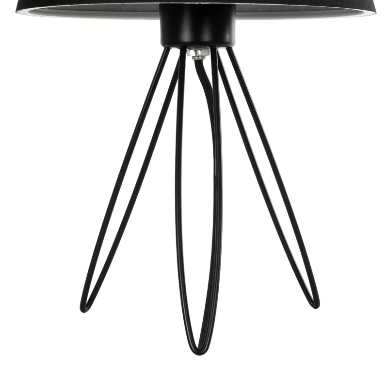 GloboStar® TRIP 204-0086 Μοντέρνο Eπιτραπέζιο Φωτιστικό Μονόφωτο 1 x E27 IP20 Μαύρο Μέταλλο με Μαύρο Ύφασμα - Μ22 x Π22 x Υ33cm