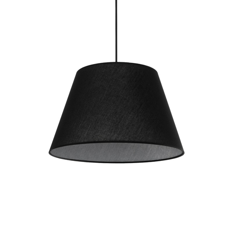 GloboStar® TRIANGLE 204-0088 Μοντέρνο Κρεμαστό Φωτιστικό Kαπέλο Μονόφωτο 1 x E27 IP20 Μαύρο Ύφασμα - Μ37 x Π37 x Υ70cm