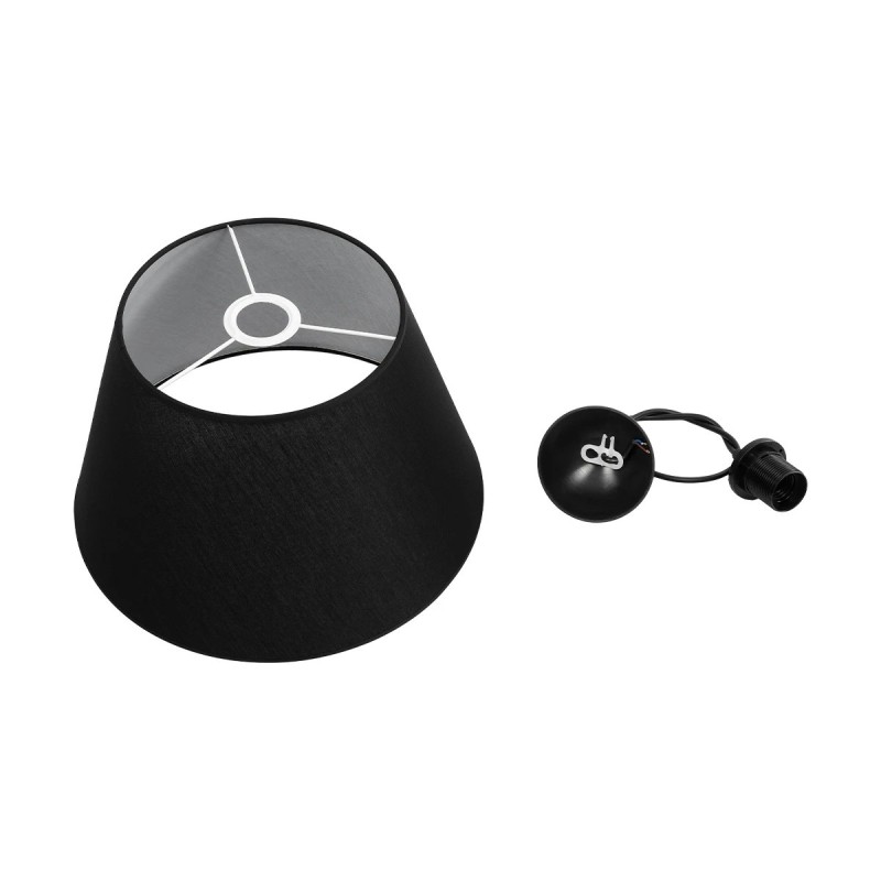 GloboStar® TRIANGLE 204-0088 Μοντέρνο Κρεμαστό Φωτιστικό Kαπέλο Μονόφωτο 1 x E27 IP20 Μαύρο Ύφασμα - Μ37 x Π37 x Υ70cm