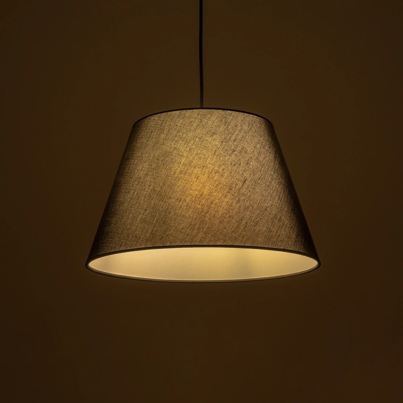 GloboStar® TRIANGLE 204-0088 Μοντέρνο Κρεμαστό Φωτιστικό Kαπέλο Μονόφωτο 1 x E27 IP20 Μαύρο Ύφασμα - Μ37 x Π37 x Υ70cm