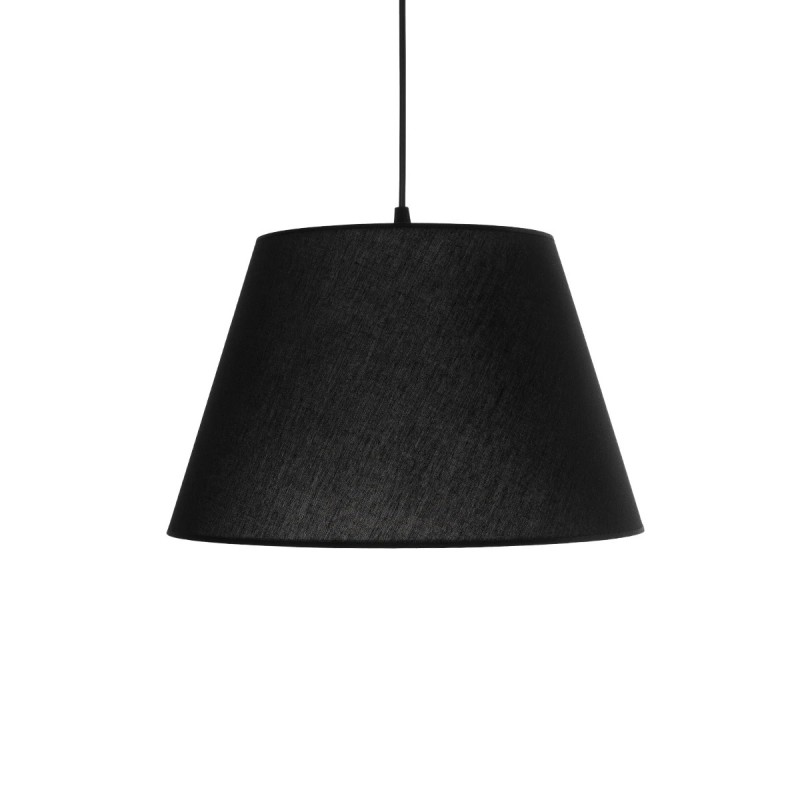 GloboStar® TRIANGLE 204-0088 Μοντέρνο Κρεμαστό Φωτιστικό Kαπέλο Μονόφωτο 1 x E27 IP20 Μαύρο Ύφασμα - Μ37 x Π37 x Υ70cm
