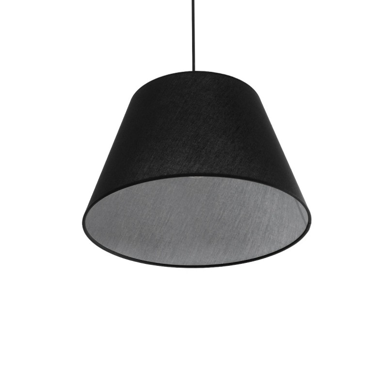 GloboStar® TRIANGLE 204-0088 Μοντέρνο Κρεμαστό Φωτιστικό Kαπέλο Μονόφωτο 1 x E27 IP20 Μαύρο Ύφασμα - Μ37 x Π37 x Υ70cm