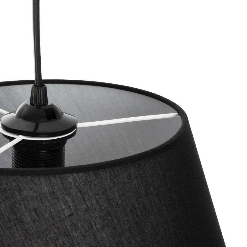 GloboStar® TRIANGLE 204-0088 Μοντέρνο Κρεμαστό Φωτιστικό Kαπέλο Μονόφωτο 1 x E27 IP20 Μαύρο Ύφασμα - Μ37 x Π37 x Υ70cm