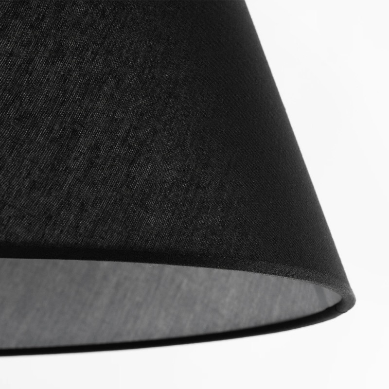 GloboStar® TRIANGLE 204-0088 Μοντέρνο Κρεμαστό Φωτιστικό Kαπέλο Μονόφωτο 1 x E27 IP20 Μαύρο Ύφασμα - Μ37 x Π37 x Υ70cm