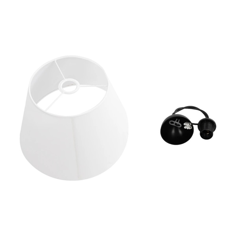 GloboStar® TRIANGLE 204-0089 Μοντέρνο Κρεμαστό Φωτιστικό Kαπέλο Μονόφωτο 1 x E27 IP20 Λευκό Ύφασμα - Μ37 x Π37 x Υ70cm