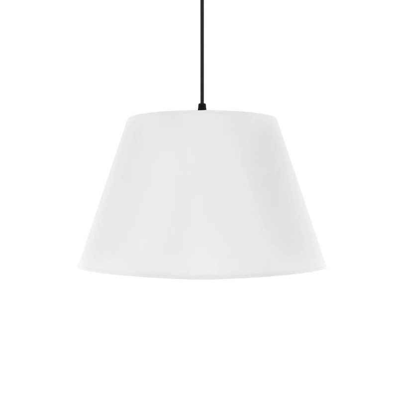 GloboStar® TRIANGLE 204-0089 Μοντέρνο Κρεμαστό Φωτιστικό Kαπέλο Μονόφωτο 1 x E27 IP20 Λευκό Ύφασμα - Μ37 x Π37 x Υ70cm