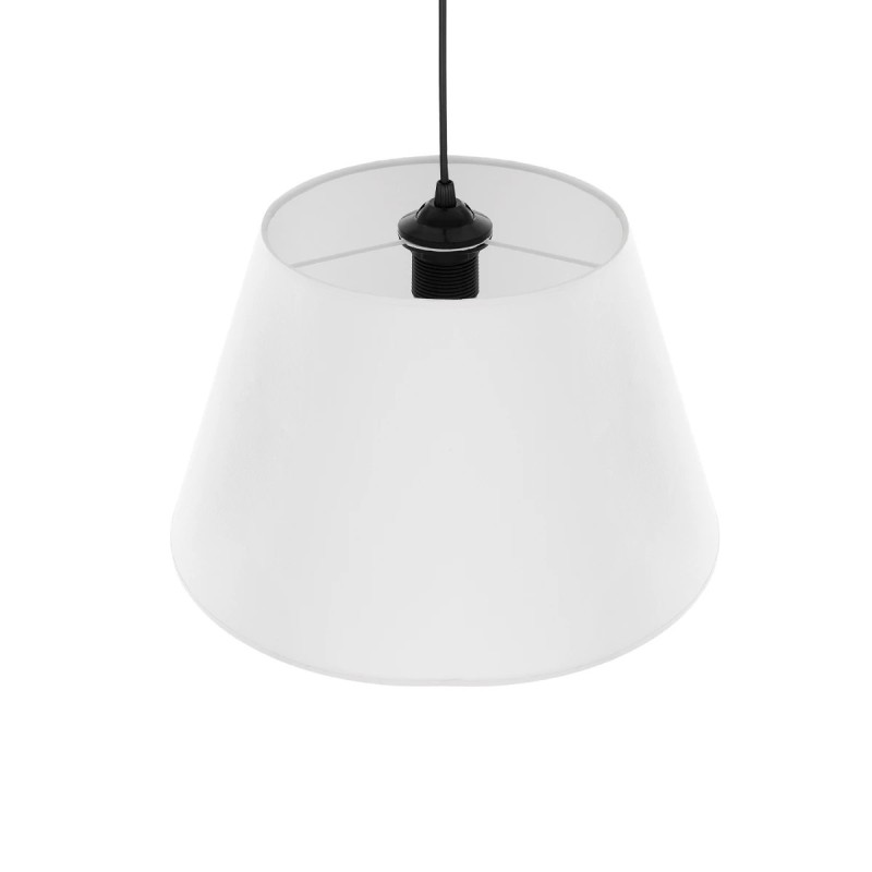 GloboStar® TRIANGLE 204-0089 Μοντέρνο Κρεμαστό Φωτιστικό Kαπέλο Μονόφωτο 1 x E27 IP20 Λευκό Ύφασμα - Μ37 x Π37 x Υ70cm