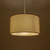 GloboStar® LOFTY 204-0090 Μοντέρνο Κρεμαστό Φωτιστικό Kαπέλο Μονόφωτο 1 x E27 IP20 Μπεζ Ύφασμα -Μ38 x Π38 x Υ70cm