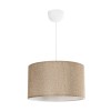 GloboStar® LOFTY 204-0090 Μοντέρνο Κρεμαστό Φωτιστικό Kαπέλο Μονόφωτο 1 x E27 IP20 Μπεζ Ύφασμα -Μ38 x Π38 x Υ70cm