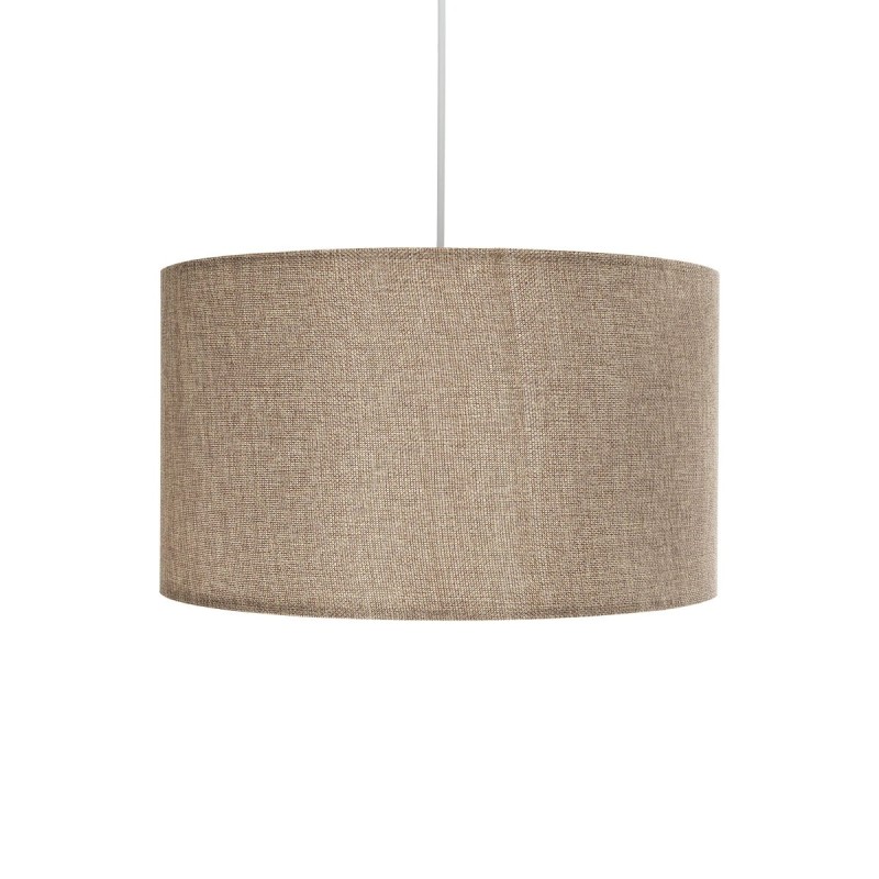 GloboStar® LOFTY 204-0090 Μοντέρνο Κρεμαστό Φωτιστικό Kαπέλο Μονόφωτο 1 x E27 IP20 Μπεζ Ύφασμα -Μ38 x Π38 x Υ70cm