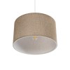 GloboStar® LOFTY 204-0090 Μοντέρνο Κρεμαστό Φωτιστικό Kαπέλο Μονόφωτο 1 x E27 IP20 Μπεζ Ύφασμα -Μ38 x Π38 x Υ70cm