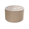 GloboStar® LOFTY 204-0090 Μοντέρνο Κρεμαστό Φωτιστικό Kαπέλο Μονόφωτο 1 x E27 IP20 Μπεζ Ύφασμα -Μ38 x Π38 x Υ70cm