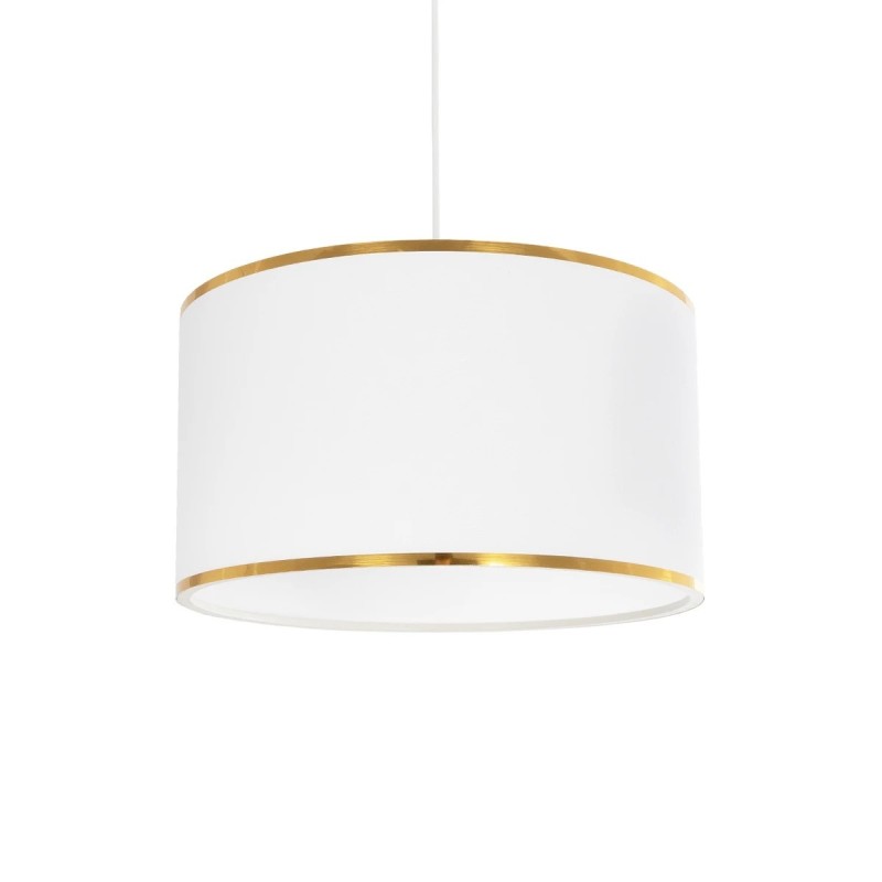 GloboStar® LOFTY 204-0091 Μοντέρνο Κρεμαστό Φωτιστικό Kαπέλο Μονόφωτο 1 x E27 IP20 Λευκό Ύφασμα - Μ38 x Π38 x Υ70cm