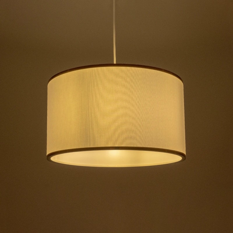 GloboStar® LOFTY 204-0091 Μοντέρνο Κρεμαστό Φωτιστικό Kαπέλο Μονόφωτο 1 x E27 IP20 Λευκό Ύφασμα - Μ38 x Π38 x Υ70cm