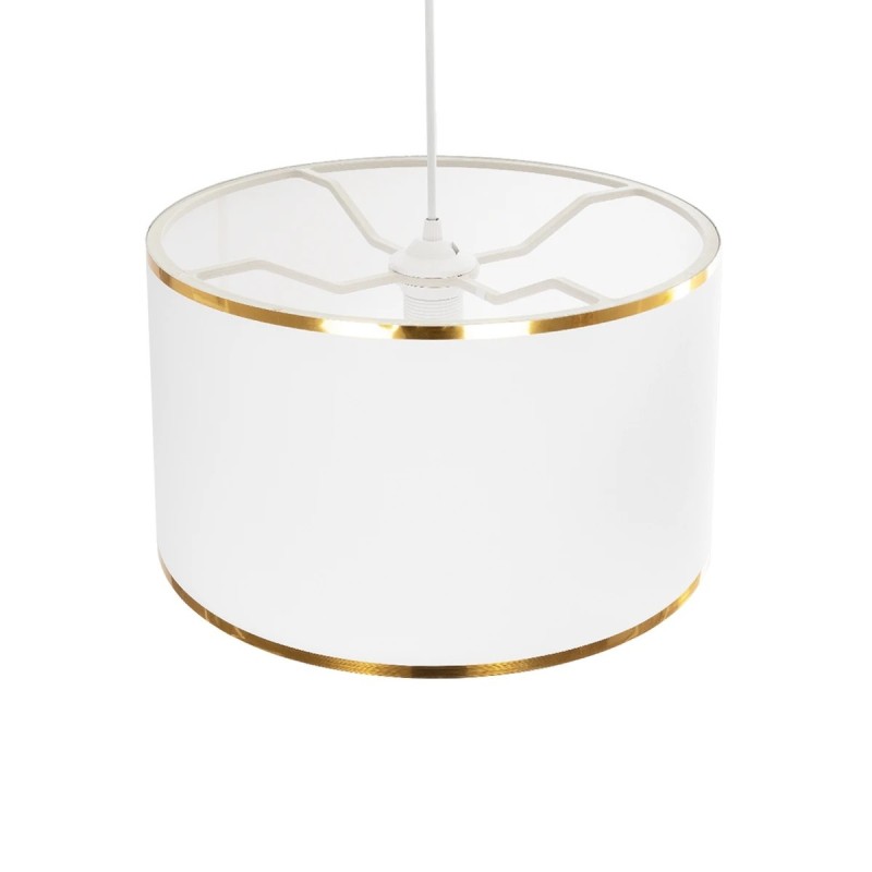 GloboStar® LOFTY 204-0091 Μοντέρνο Κρεμαστό Φωτιστικό Kαπέλο Μονόφωτο 1 x E27 IP20 Λευκό Ύφασμα - Μ38 x Π38 x Υ70cm