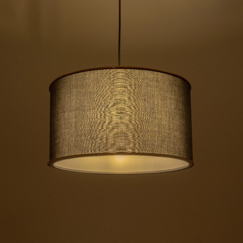 GloboStar® LOFTY 204-0092 Μοντέρνο Κρεμαστό Φωτιστικό Kαπέλο Μονόφωτο 1 x E27 IP20 Μαύρο Ύφασμα - Μ38 x Π38 x Υ70cm