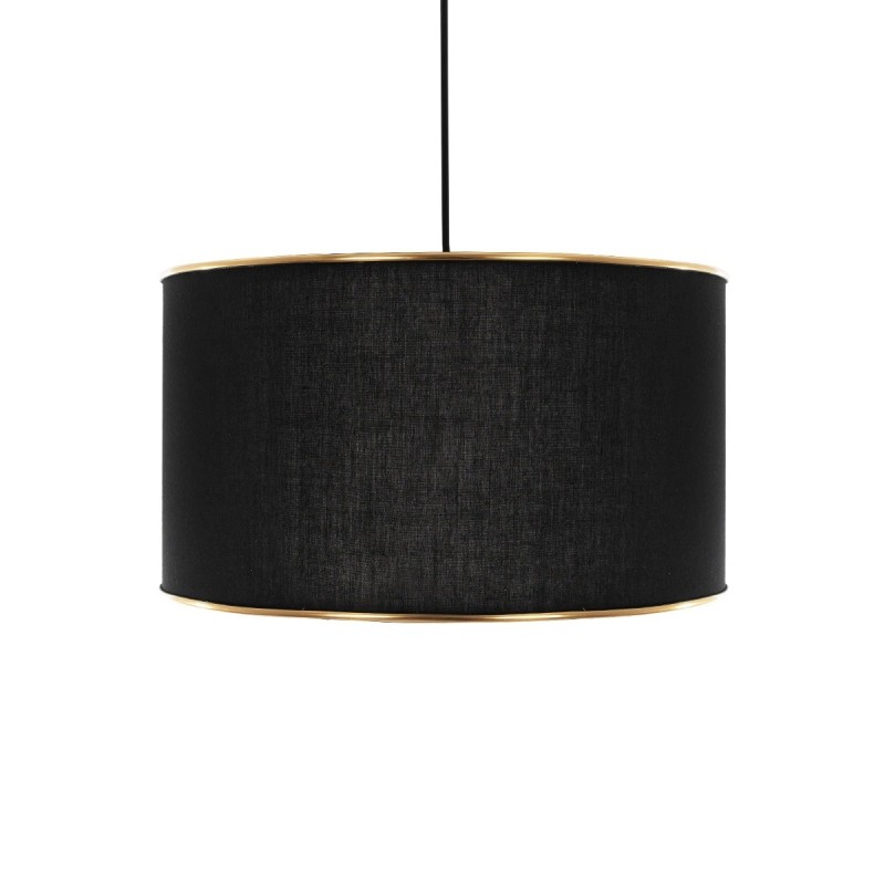 GloboStar® LOFTY 204-0092 Μοντέρνο Κρεμαστό Φωτιστικό Kαπέλο Μονόφωτο 1 x E27 IP20 Μαύρο Ύφασμα - Μ38 x Π38 x Υ70cm