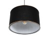 GloboStar® LOFTY 204-0092 Μοντέρνο Κρεμαστό Φωτιστικό Kαπέλο Μονόφωτο 1 x E27 IP20 Μαύρο Ύφασμα - Μ38 x Π38 x Υ70cm