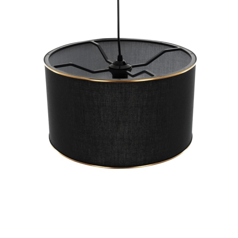 GloboStar® LOFTY 204-0092 Μοντέρνο Κρεμαστό Φωτιστικό Kαπέλο Μονόφωτο 1 x E27 IP20 Μαύρο Ύφασμα - Μ38 x Π38 x Υ70cm